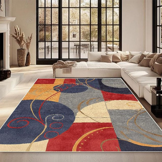Karpetti Teppich mit geometrischem Design in Multicolour, rutschfest und waschbar, B/T: 120 x 80 cm - Bild 1