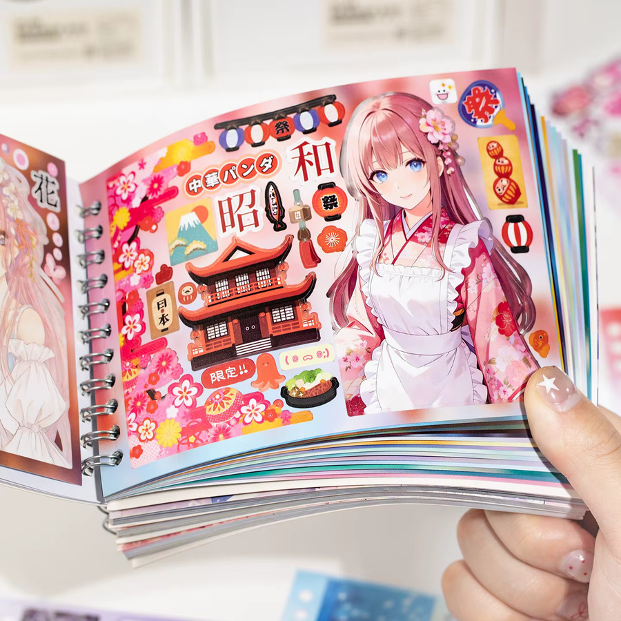 20 Blatt Kawaii Manga-Mädchen Ausgestanzte Aufkleber für dein DIY Tagebuch und Scrapbook in Multicolour - Bild 1