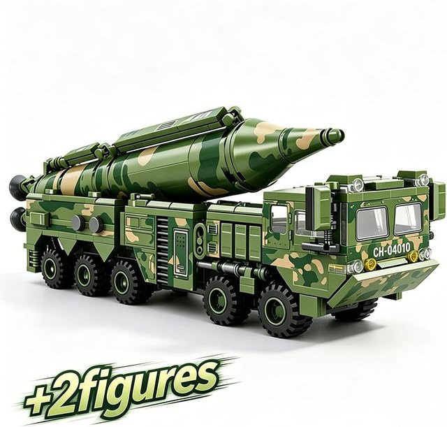 Raketenfahrzeug Militär LKW Panzer Raketenwerfer, Bausteine, ab 6 Jahren - Bild 1