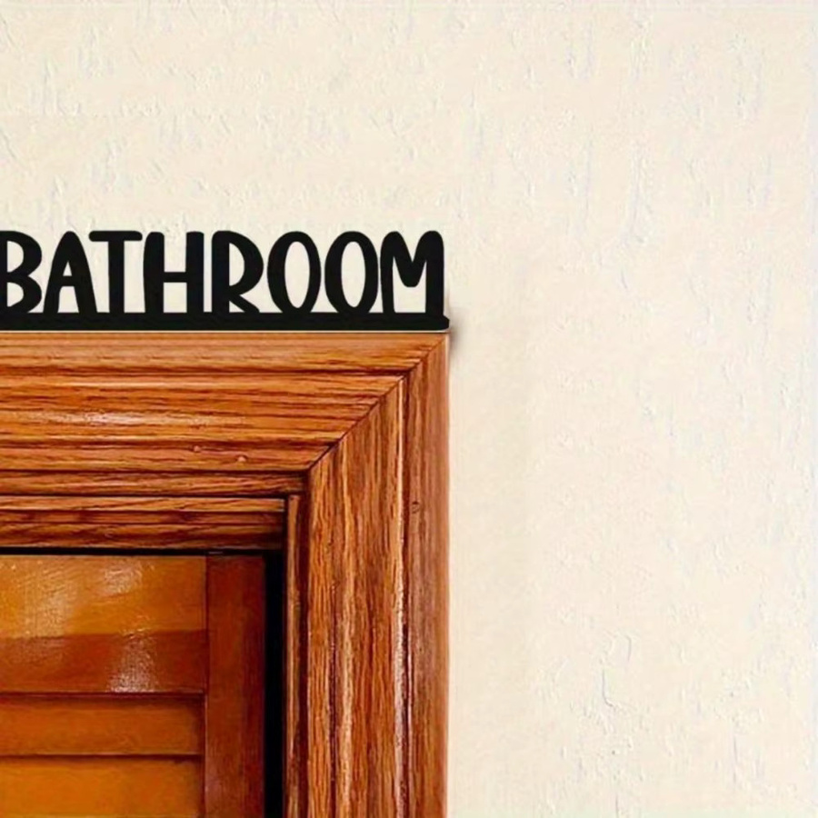 CIFBUY Modernes Metallschild für das Badezimmer in Schwarz mit Buchstaben und Zahlen als Wandkunst im Bauernhaus-Stil - Bild 3