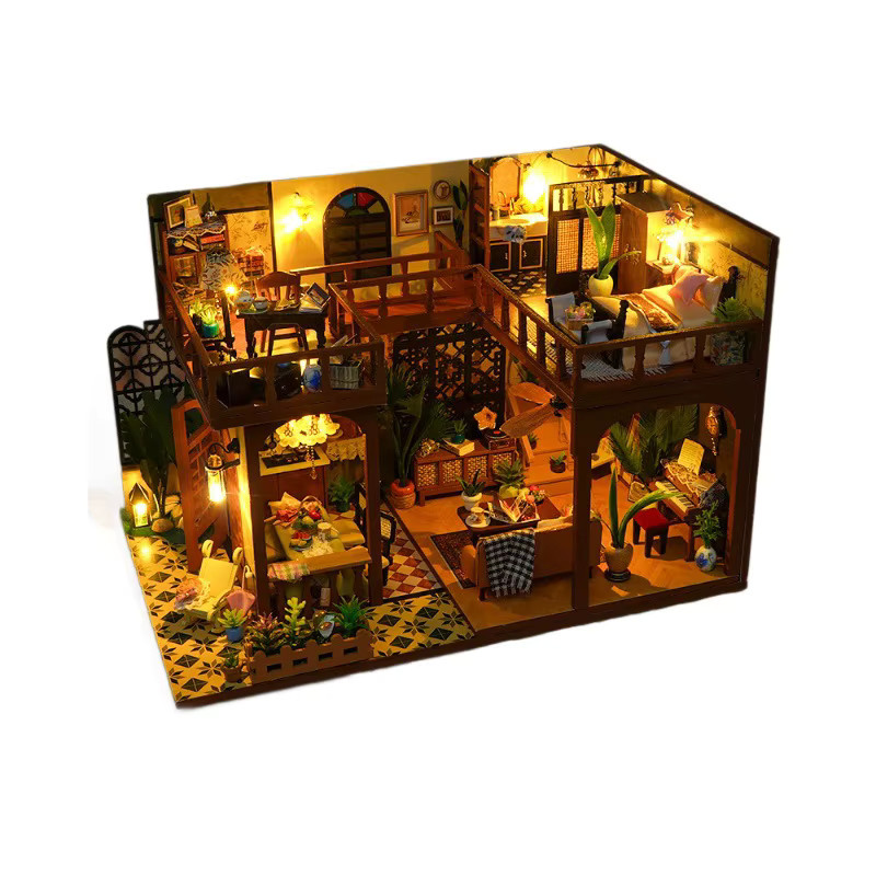 StartCabin DIY Mini Holz Puppenhaus Möbel Set mit Licht Kit in Multicolour - Bild 5