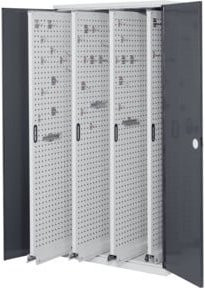 Kappes Vertikalschrank RasterPlan Mod. 83 aus Stahl mit Doppelwandtür und Ausstattung, Grau, B: 60,0 cm, T: 40,0 cm, H: 195,0 cm - Bild 1