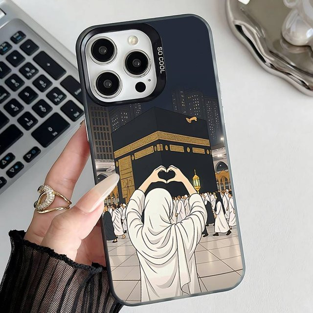 Stoßfeste Handyhülle Heilige Moschee Mekka für Apple iPhone (verschiedene Modelle), Schwarz Matt - Bild 1