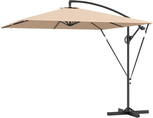 Outsunny Ampelschirm in Beige aus Polyester mit UPF 50+ Schutz, B/H/L: 250 x 235 x 295 cm - Bild 1
