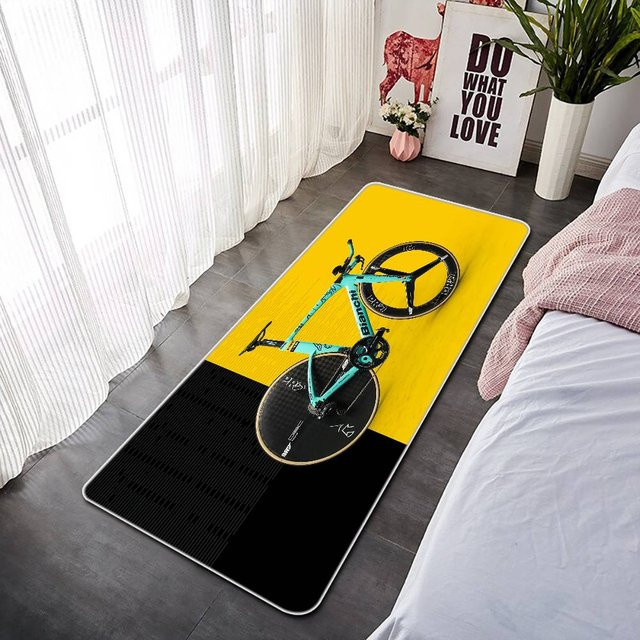 B-Bianchis rutschfeste Fußmatte mit Fahrzeug-Motiv in Gelb, B/T: 60 x 40 cm - Bild 1