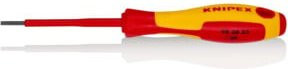 Knipex Schraubendreher für Schlitzschrauben mit isolierendem Mehrkomponenten-Griff in Rot, VDE-geprüft, 177 mm - Bild 1