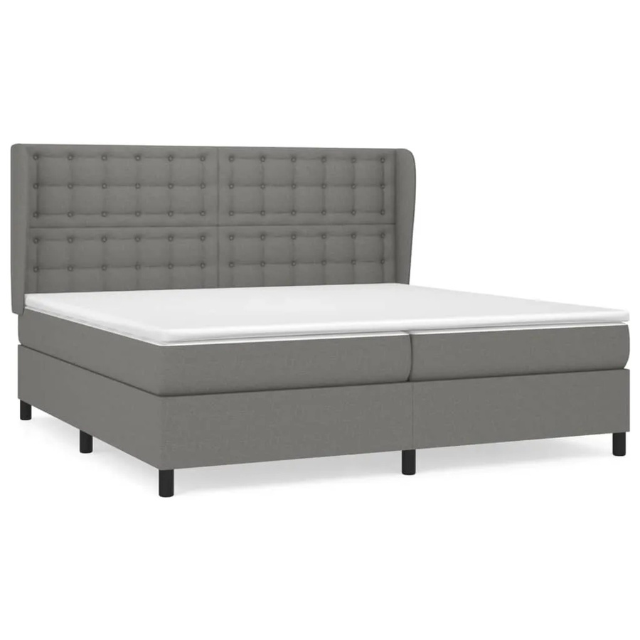 vidaXL Boxspringbett mit Matratze Dunkelgrau B/T/H: 200 x 200 x 118 cm - Bild 2