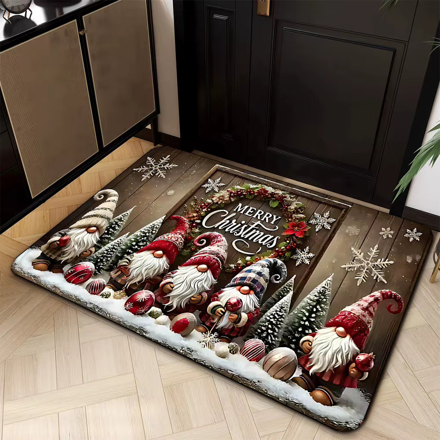 VIKAMA Weihnachtliche Fußmatte mit Weihnachtsmann-Design in Multicolour, B/T: 60 x 40 cm - Bild 3