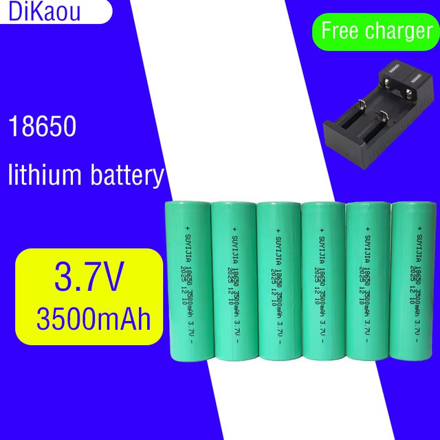 SUYIJIA 18650 Lithium-Akku 3,7 V mit 3500 mAh und USB-Ladegerät in Grün - Bild 1
