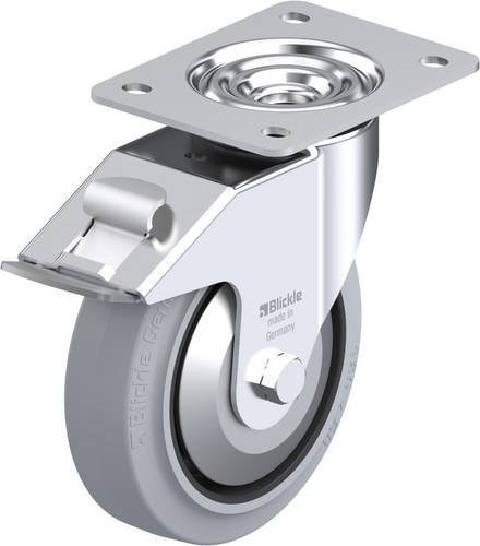 Blickle Lenkrolle mit Feststeller 850215 LE-POEV 160XKA-FI-SG-FA in Schwarz-Grau mit 160 mm Rad-Durchmesser und 300 kg Tragfähigkeit - Bild 1
