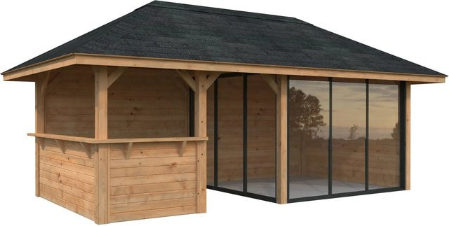 PALMAKO Pavillon Bianca Set 207 Slide aus Fichtenholz in Braun, B/H/T: 588 x 319 x 300 cm - Bild 2