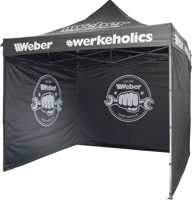 Weber #Werkeholics Easy-Up Pavillon mit 3 Seitenwänden, Schwarz, B/T/H: 300 x 300 x 300 cm - Bild 1