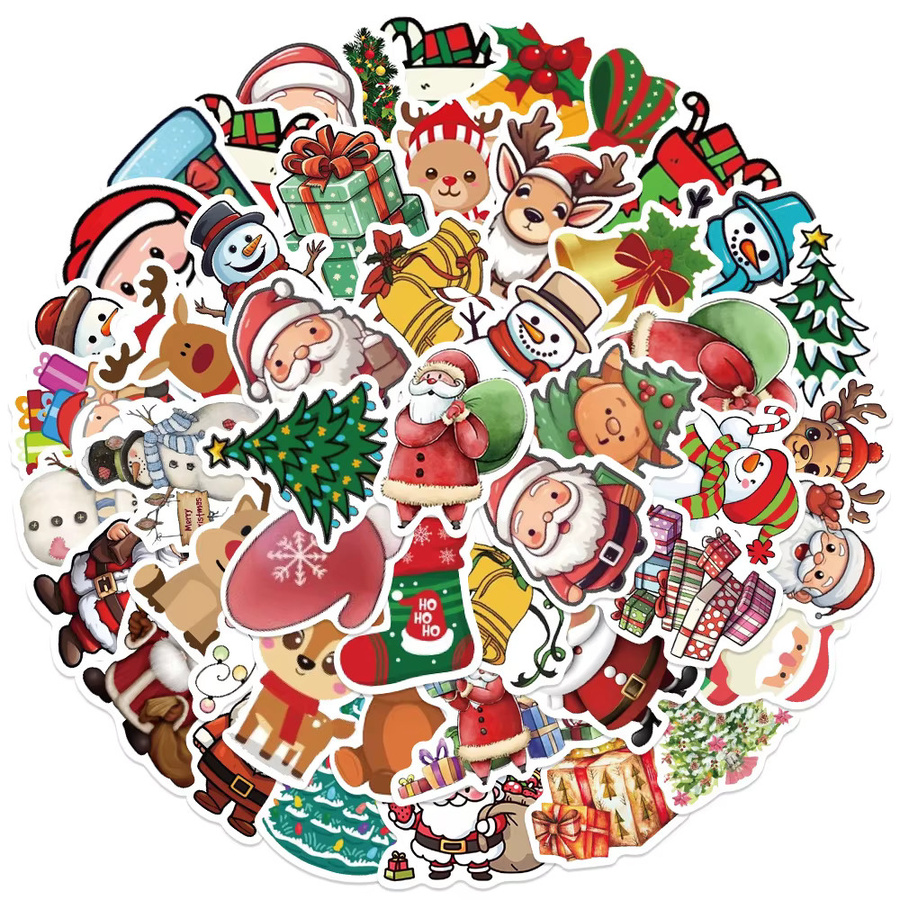 Charile Weihnachts-Aufkleber Set mit lustigen Cartoon-Motiven in Multicolour zur Dekoration von Handyhüllen, Laptops und Kühlschränken - Bild 2