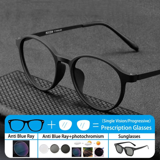 LOERHUNAR Korrektionsbrille, Vollrand, Rund, Titan, Schwarz, Männer - Bild 1