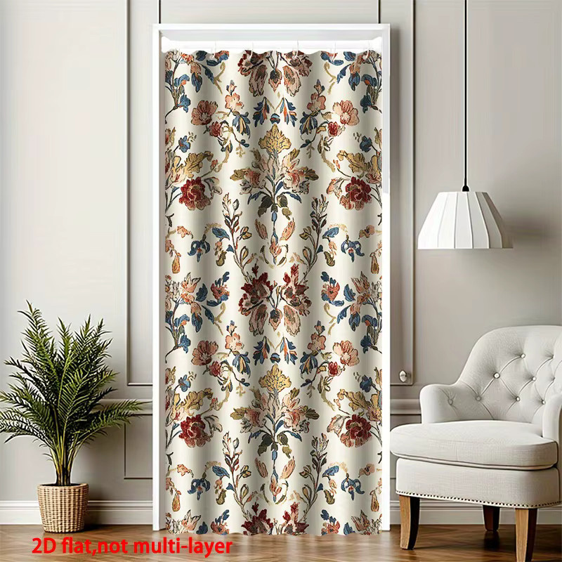 VIKAMA Moderner Floral Türvorhang in Mehrfarbig mit 2D-Flachdesign als Raumteiler für Küche und Heimdekoration - Bild 2