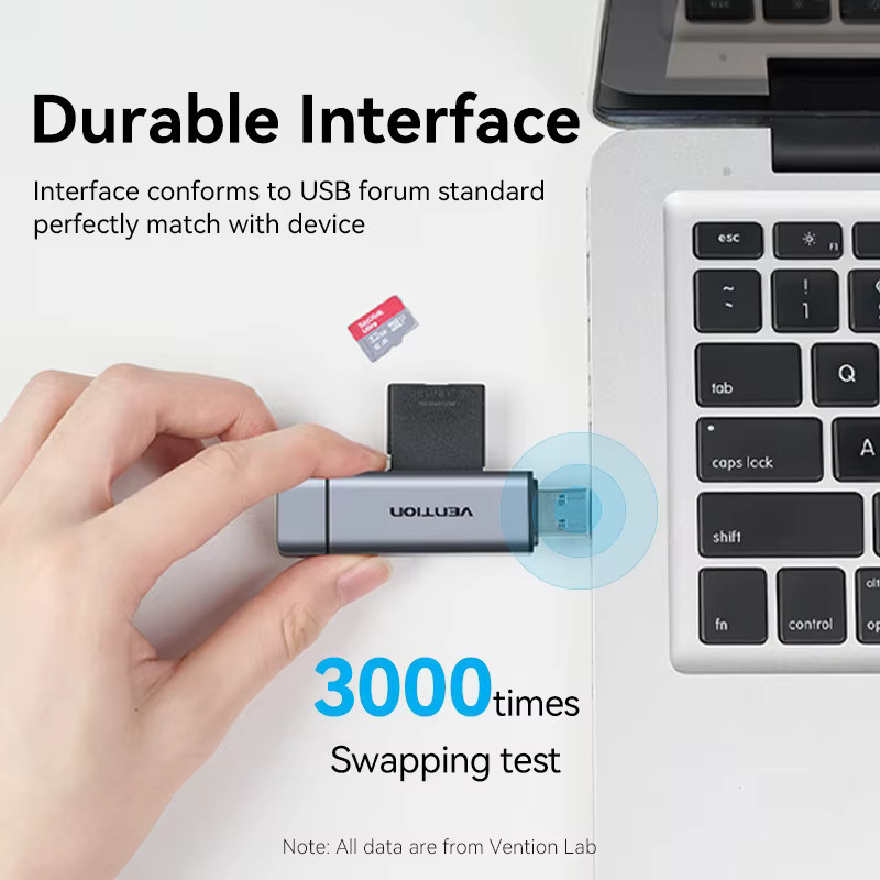 Vention USB Typ C zu Micro SD und TF Kartenleser SD-Karten Adapter mit USB 3.0 für Laptop und Smartphone - Bild 5