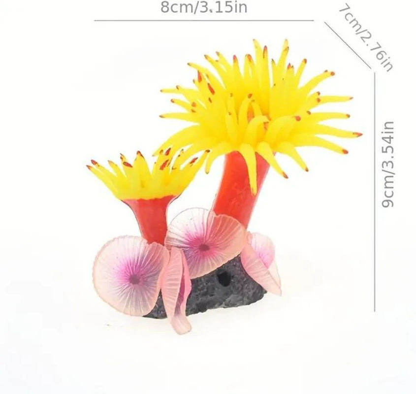 SZ-Damai Simulationskoralle aus Silikon für dein Aquarium in Weiß und Gelb - Bild 1
