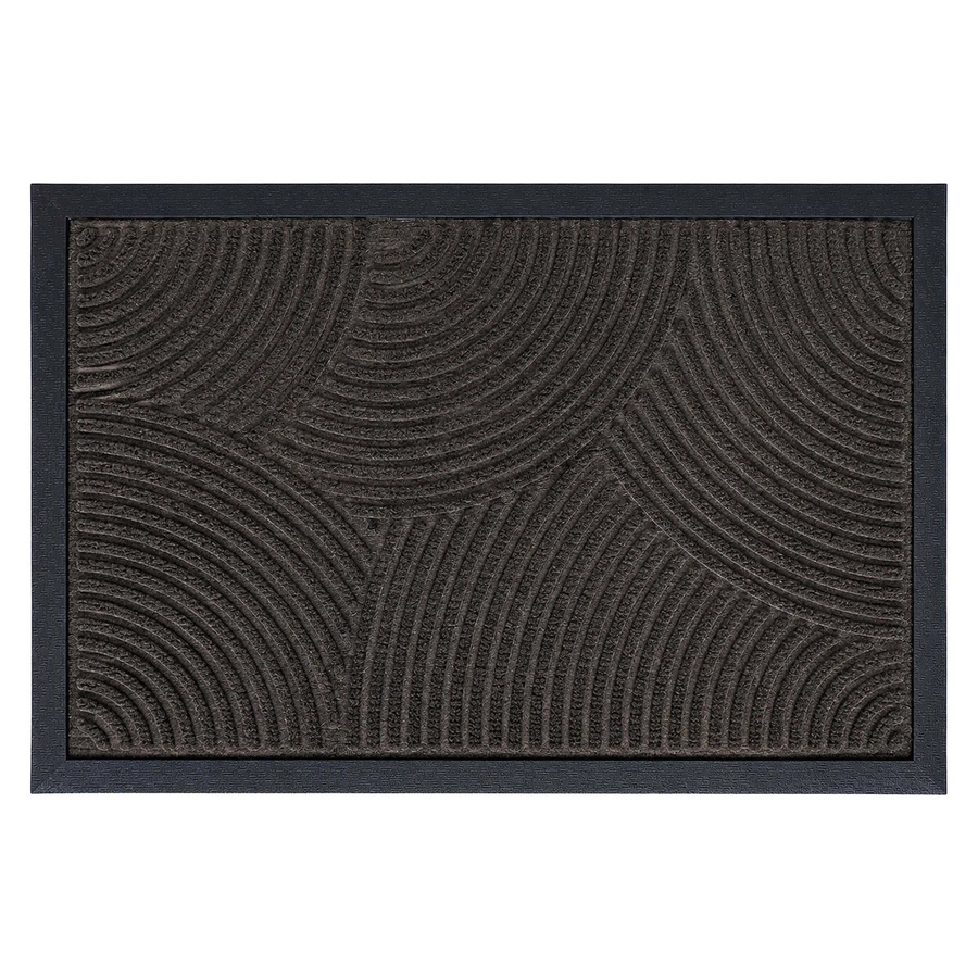Relaxdays Fußmatte aus Polypropylen in Schwarz mit Wellenmuster, rutschfest und modern, B/T/H: 60 x 40 x 1 cm - Bild 2