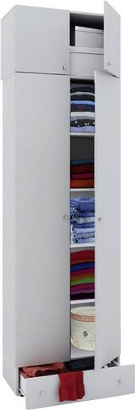 VCM Mehrzweckschrank Vandol I aus Holzwerkstoff in Weiß, B/T/H: 70 x 40 x 238 cm - Bild 2