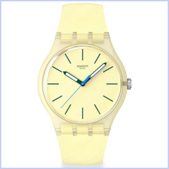Swatch Armbanduhr, Quarz, Kunststoff, Gelb, Unisex - Bild 1
