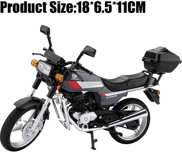Linyi toy car Honda Cb125T Klassisches Retro Street Motorrad, Automodell, 1:12, Grau, ab 14 Jahre - Bild 1