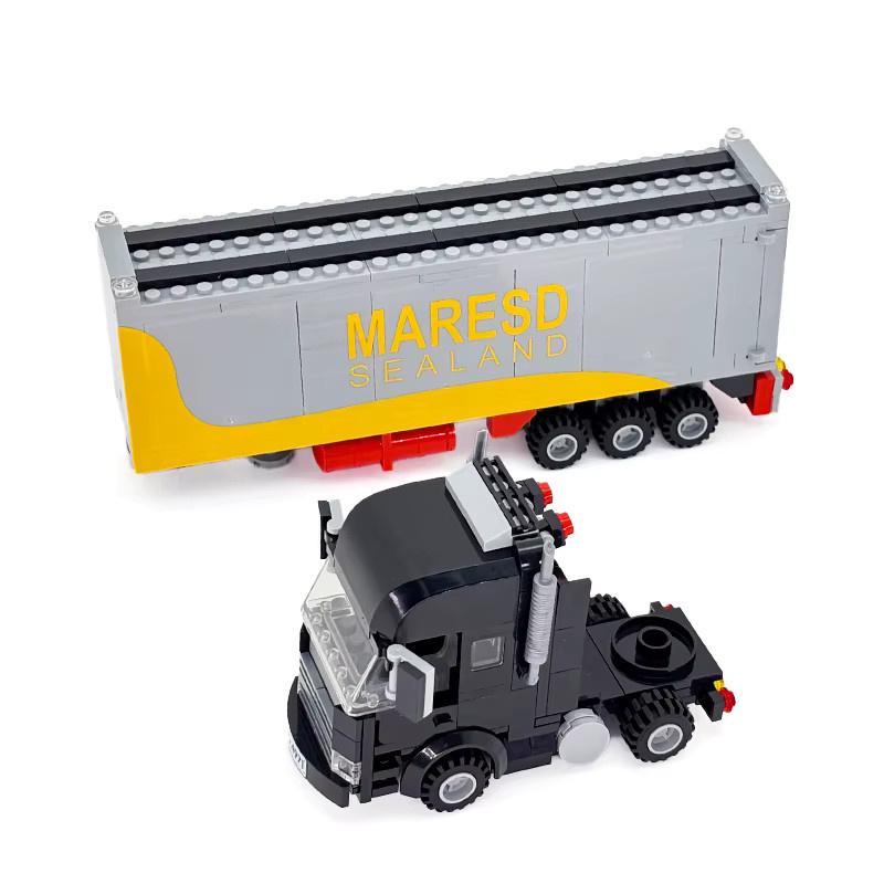 oenas Städtischer Schwerlast-Container-LKW, Baukasten, Sattelschlepper-Frachtfahrzeugmodell - Bild 3