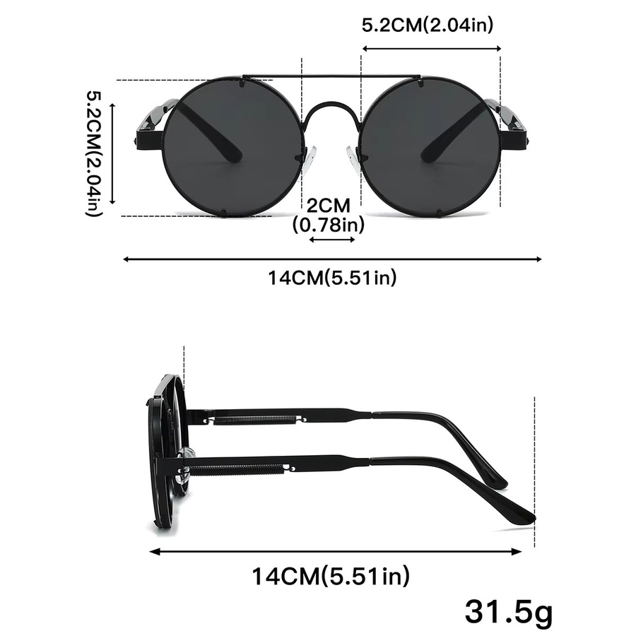 SNQP Sonnenbrille, Rund, Metall, Vollrand - Bild 2