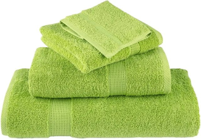vidaXL Premium-Handtücher SOLUND Set aus 2 Stück in Apfelgrün, 600 g/m², aus Baumwolle mit Aufhängeschlaufe, Breite: 50 cm, Länge: 100 cm - Bild 1