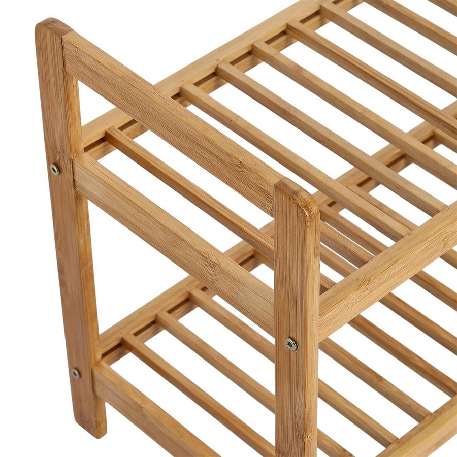 Zeller Schuhregal aus Bambus in Natur mit 2 Ablagen, B/T/H: 70 x 26 x 40 cm - Bild 2