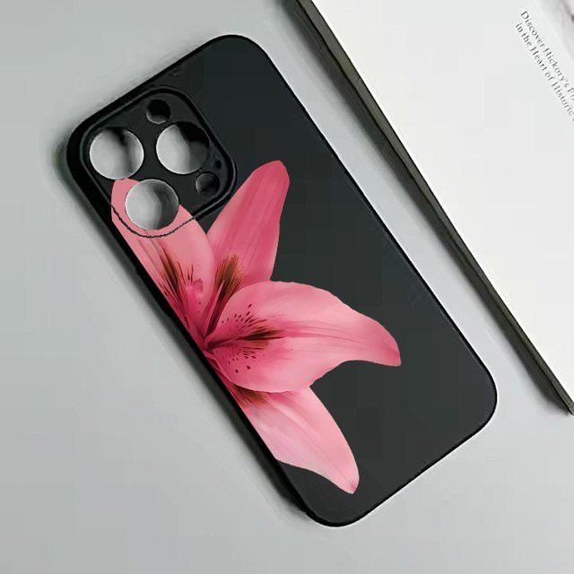 Florale weiche Handyhülle für Apple iPhone Modelle in Schwarz und Multicolour - Bild 1