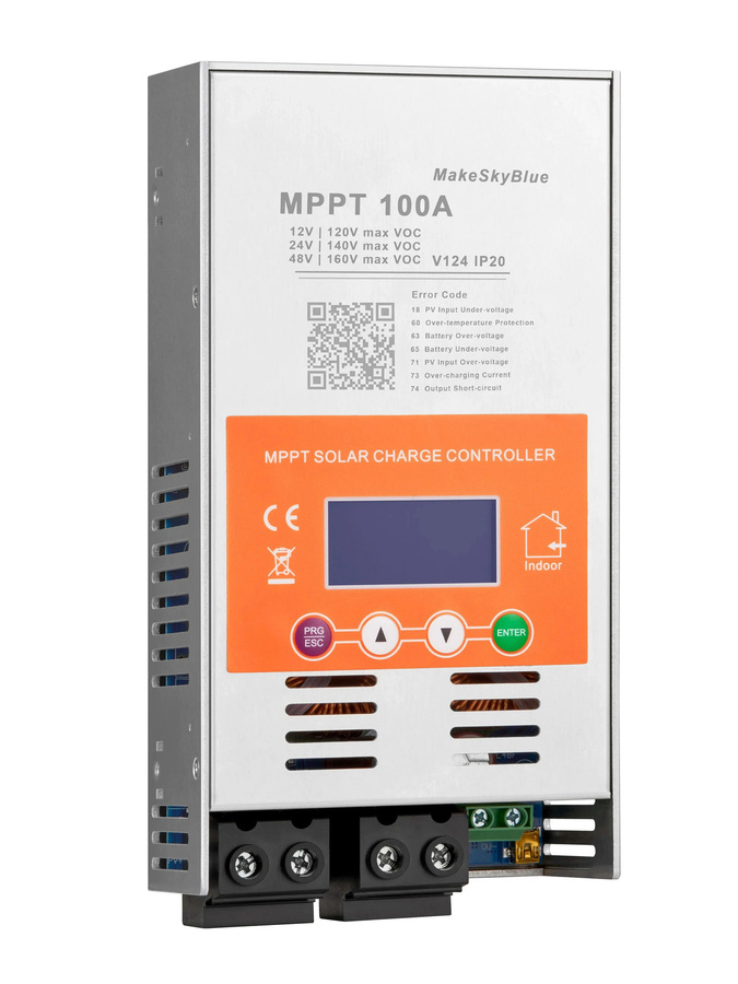 MakeSkyBlue MPPT Solarladeregler V124 mit WiFi für Blei-Säure- und Lithium-Batterien, 100 A, Orange - Bild 3