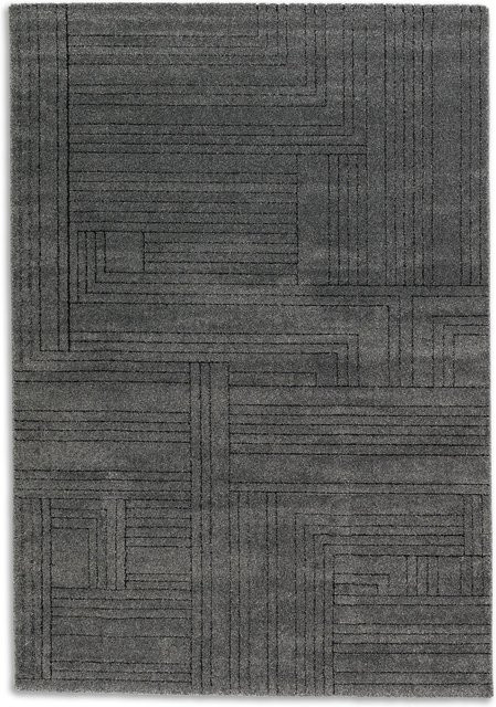 Schöner Wohnen Teppich Pure Design in Anthrazit mit geometrischem Muster, B/T: 80 x 150 cm - Bild 1