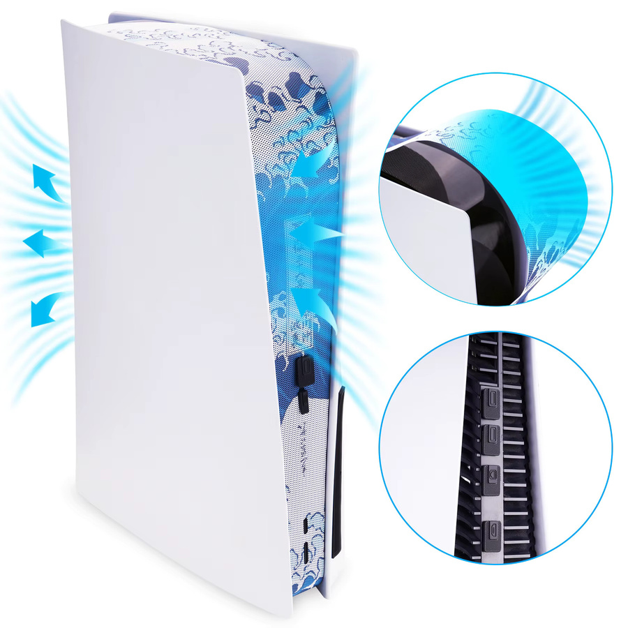 PlayVital Staubfilter und Silikon-Port-Stecker-Set für PS5 Disc und Digital Edition in Weiß - Bild 2