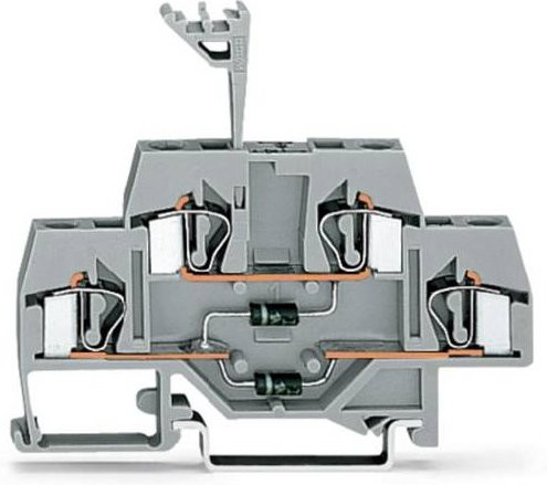 WAGO Doppelstock-Diodenklemme 281-635/281-491 Zugfeder 6mm Grau 50 Stück - Bild 1