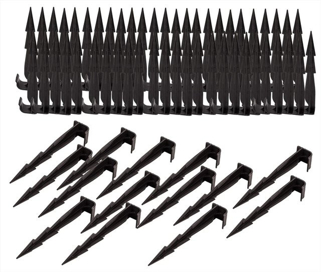 BigDean 100er Set Erdspieße für Bewässerung in Schwarz mit 2 Widerhaken, Höhe: 16 cm - Bild 1