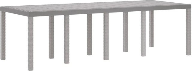 vidaXL Gartentisch aus Polyrattan in Hellgrau, ausziehbarer rechteckiger Gartentisch für Terrasse und Garten, B/T/H: 250 x 100 x 73 cm - Bild 1