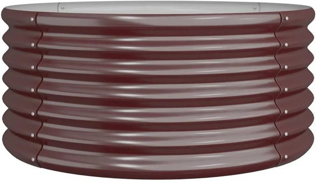 vidaXL Pflanzkübel aus verzinktem Stahl in Braun, B/T/H: 80 x 80 x 36 cm - Bild 1