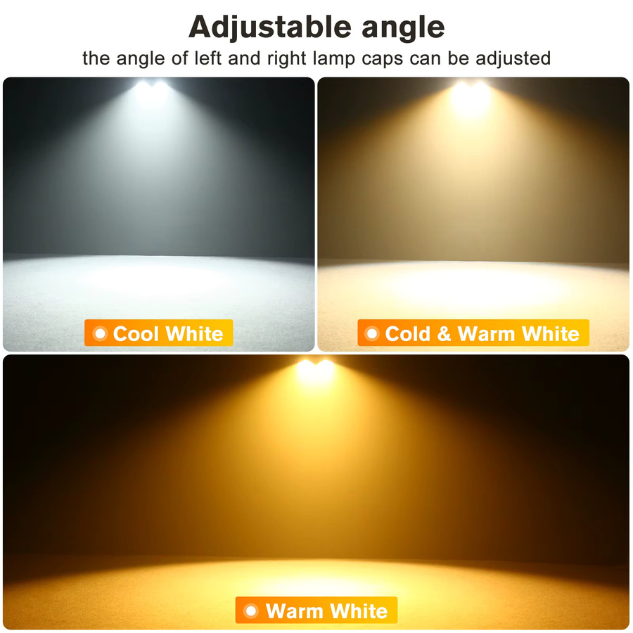 U'King 2er-Set 200W COB LED Par-Leuchten in Schwarz, verbindbare 2-Kopf-Bühnenbeleuchtung für DJ-Shows, Hochzeiten und Outdoor-Einsätze - Bild 2