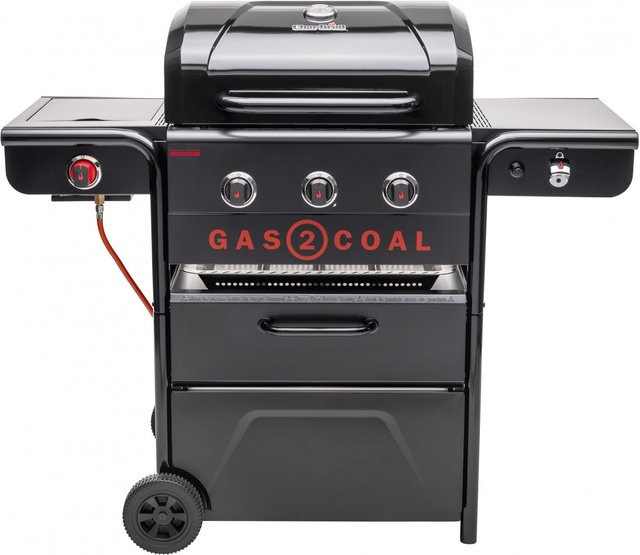 Char-Broil Gas & Holzkohle Hybridgrill Gas2Coal Special Edition 3 in Schwarz mit 3 Brennern - Bild 1