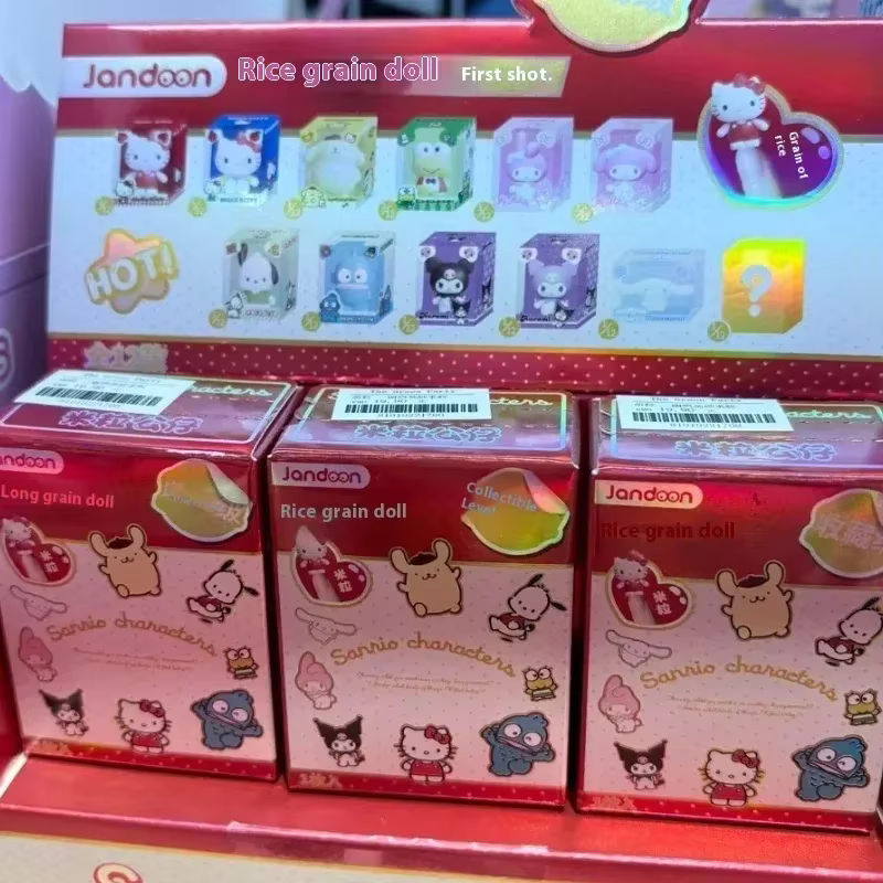 Sanrio Family Reiskorn-Puppe Blindbox mit Hello Kitty und Kuromi Mini Sammelfiguren aus Kunststoff, mehrfarbig - Bild 4