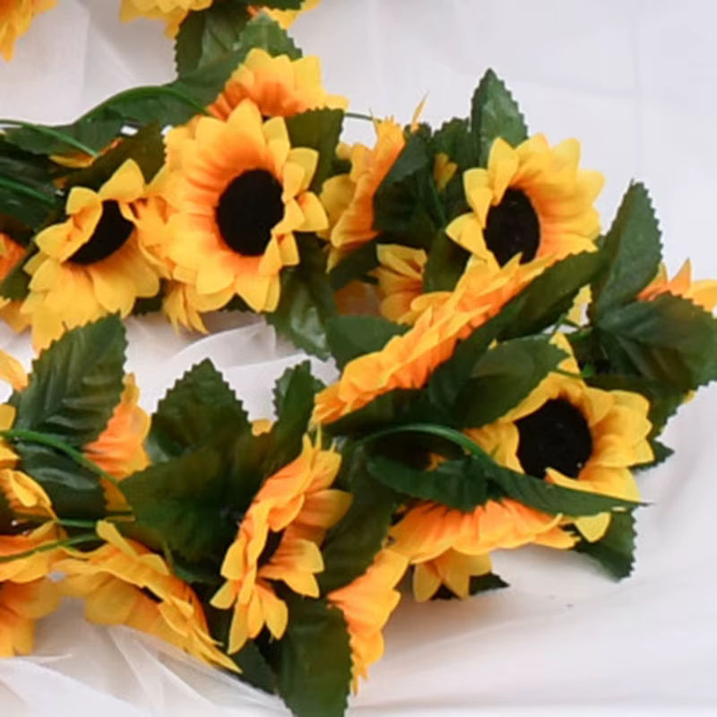Künstliche Sonnenblumen-Dekoration in Gelb mit Orchideenbaum und Reben aus Textil, Höhe: 230 cm - Bild 2