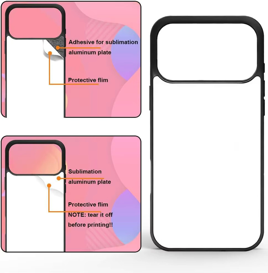 10 Stück ESINJET Sublimations-Handyhüllen Blanko-Covers für iPhone 17 Pro Max in Schwarz und Weiß, anpassbare DIY bedruckbare Anti-Rutsch-Hüllen - Bild 5