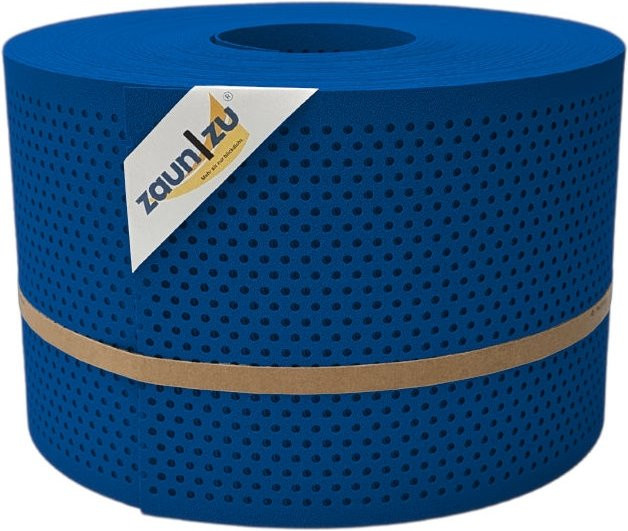 zaun zu Sichtschutzstreifen PP Premium gelocht 20 Prozent Enzianblau 50m - Bild 1