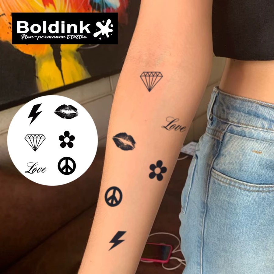 Boldink Love Sparks Temporäres Tattoo, wasserfest, semi-permanent - Bild 2
