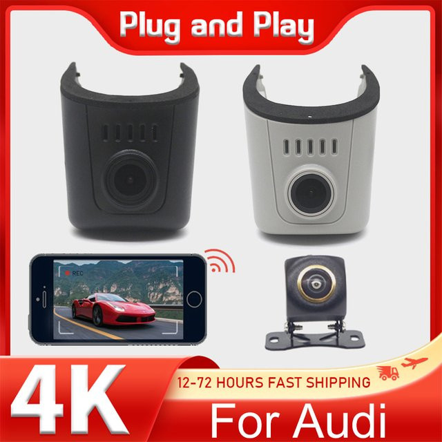 CARBAOHUI 4K Dash Cam mit WiFi und App-Steuerung für Audi A1 A3 A4 A5 A6 A7 A8 Q3 Q5 Schwarz - Bild 1