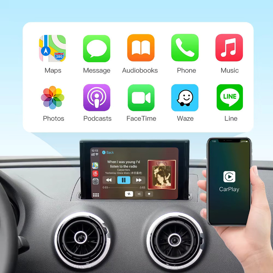 AUTOABC Wireless CarPlay und Android Auto Interface für Audi A3 A4 A5 Q2 Q7 Q5L 8V mit MIB System, AirPlay und Mirror Link Unterstützung - Bild 2