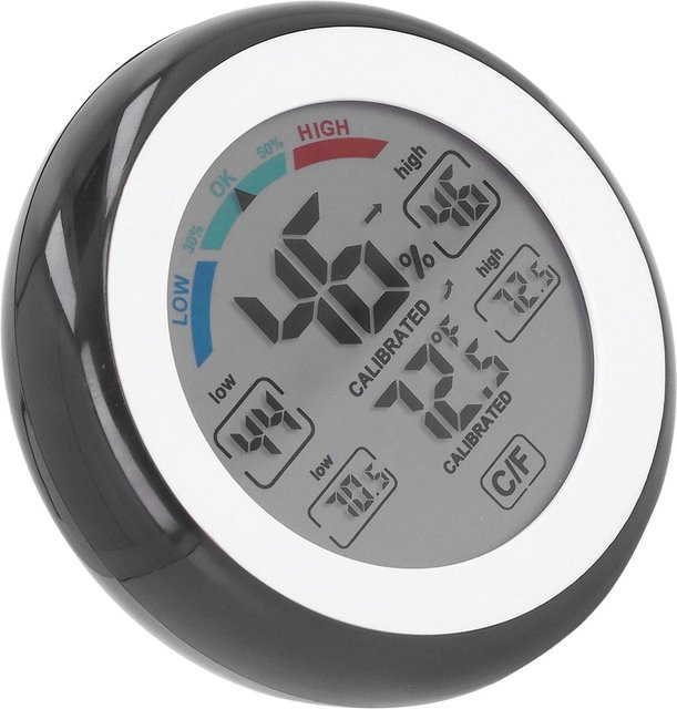 KONNWEI Drahtloses Elektronisches Thermometer Hygrometer mit Touchscreen und LCD für Innen und Außen, Schwarz - Bild 1
