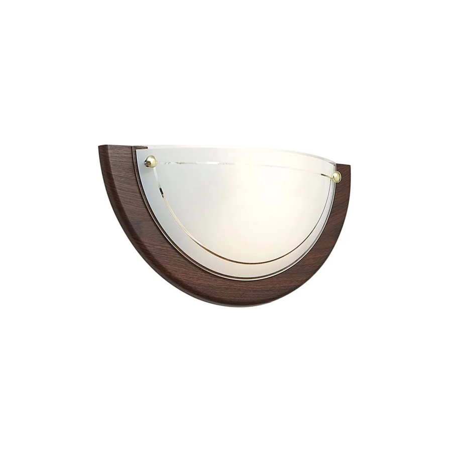 QAZQA Klassische Wandleuchte aus Walnussholz mit weißem Glas in Braun und Gold - Bild 2
