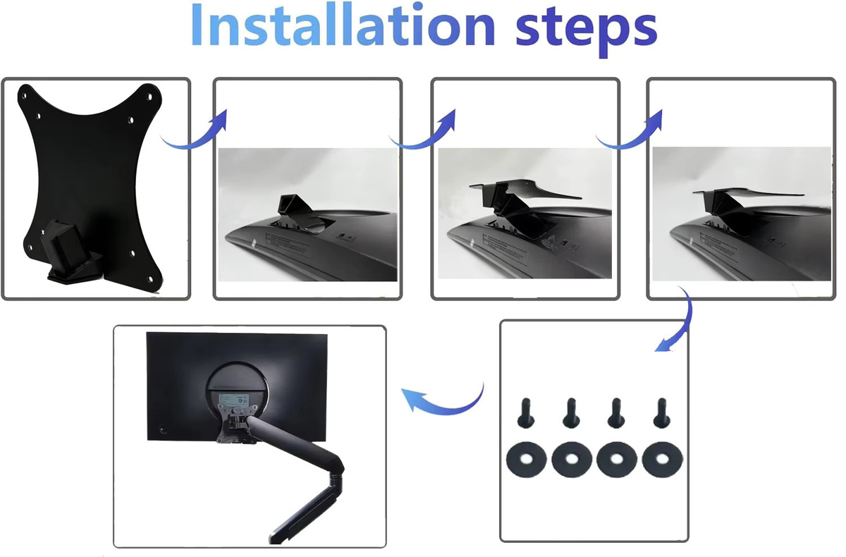 Samsung CRG5 VESA-Adapter für gebogene Monitore C24RG50 und LC32F397, Monitorhalterung für VESA 75x75 und 100x100, Schwarz - Bild 2