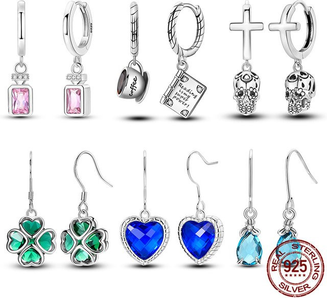 Ohrringe 925 Sterling Silber, Zirkon, Damen - Bild 1